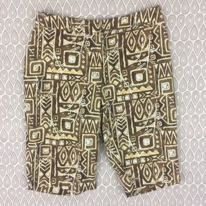 Chicos Women's Brown Beige Bermuda Shorts SZ 0 F37
